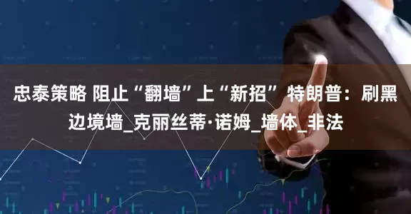 忠泰策略 阻止“翻墙”上“新招” 特朗普：刷黑边境墙_克丽丝蒂·诺姆_墙体_非法